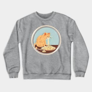 Cat Slurpin' Spaghetti Crewneck Sweatshirt